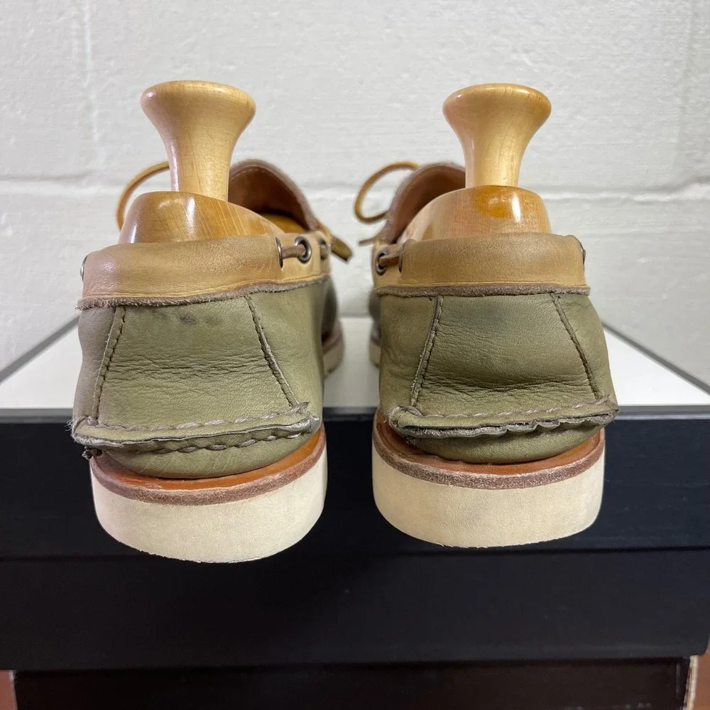 Todd Snyder x LL Bean Boat Shoes Casual Green Brown Suede Slip On Men's 11.5 D